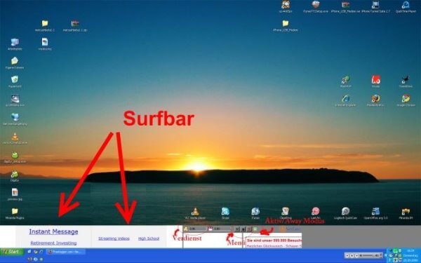 Další příklad surfbarů, které se zobrazují na pracovní ploše vašeho počítače.