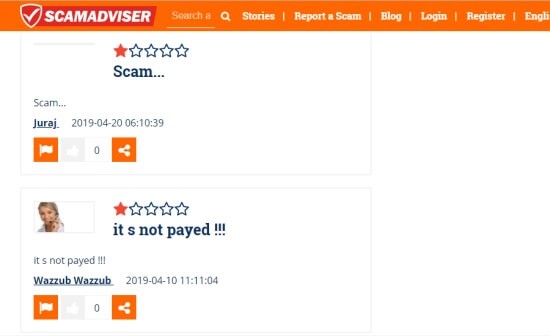 Online stránka scamadviser hlásí, že tento online projekt je scam a nevyplácí.