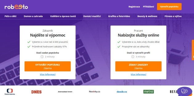 Tržiště služeb Robeeto.com je určeno nejen firmám, ale také zájemcům o přivýdělek.