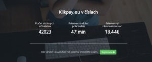 Klikpay v číslech - kolik lidí je registrovaných a podobně.