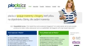 Psaní článků a prodej reklamy na stránce Placla.cz.