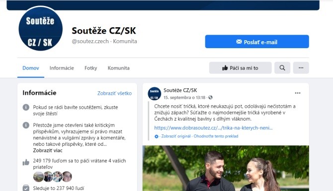 Zkuste své štěstí na soutěžní stránce Soutěže CZ/SK.