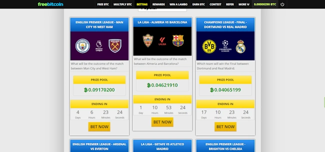 V kategorii betting můžete sázet na vítěze zápasu a vyhrát peníze.
